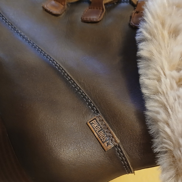 Women's Brown and Tan Heeled Boots - Picture 3 of 13